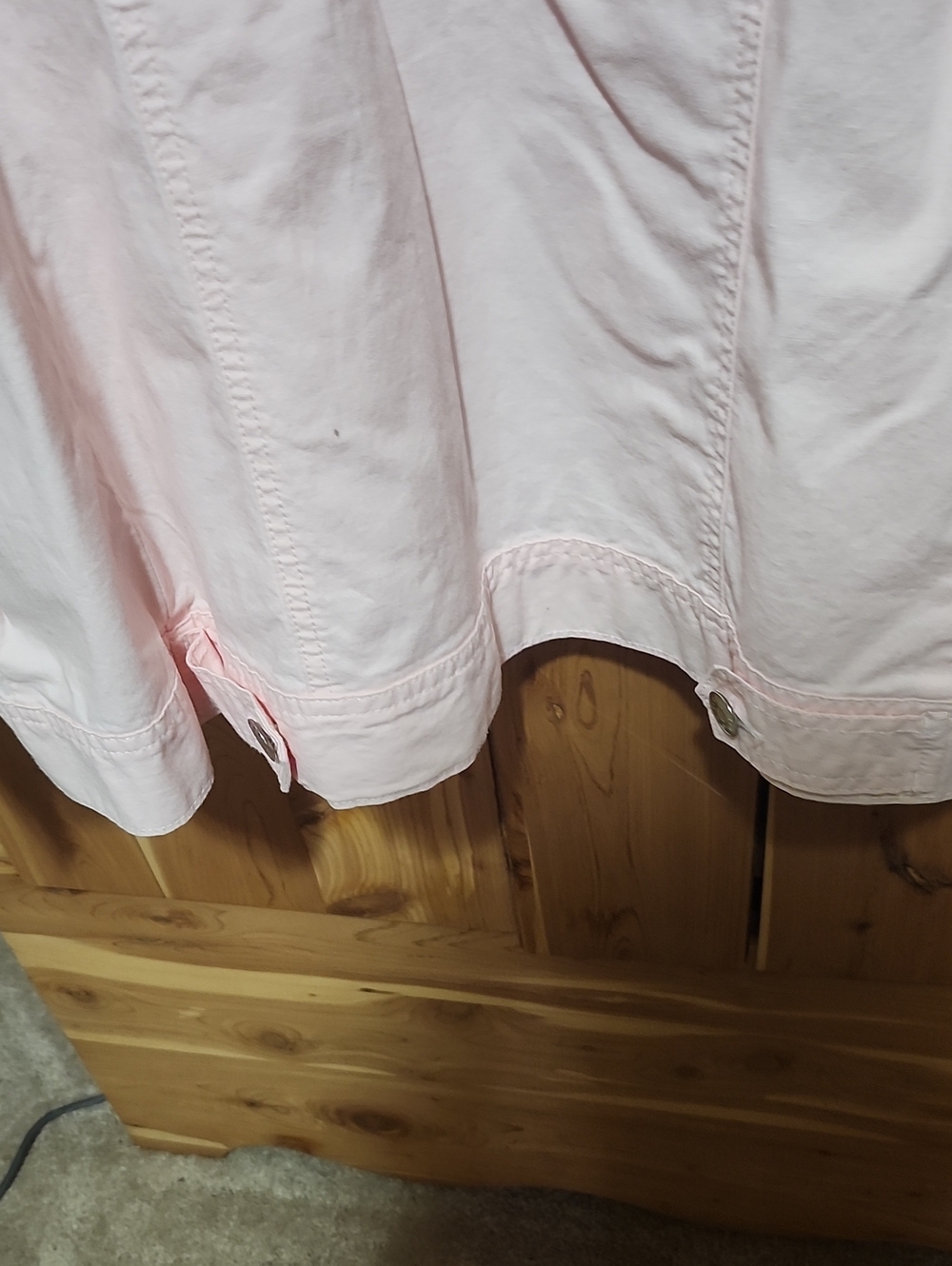 Light Pink Button-Front Denim Jacket - Picture 6 of 6